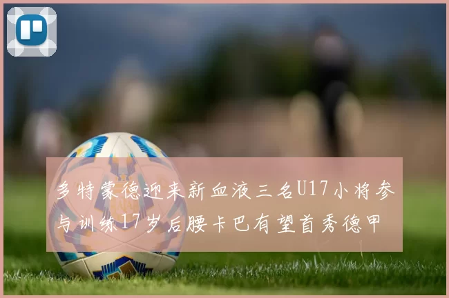 多特蒙德迎来新血液三名U17小将参与训练17岁后腰卡巴有望首秀德甲